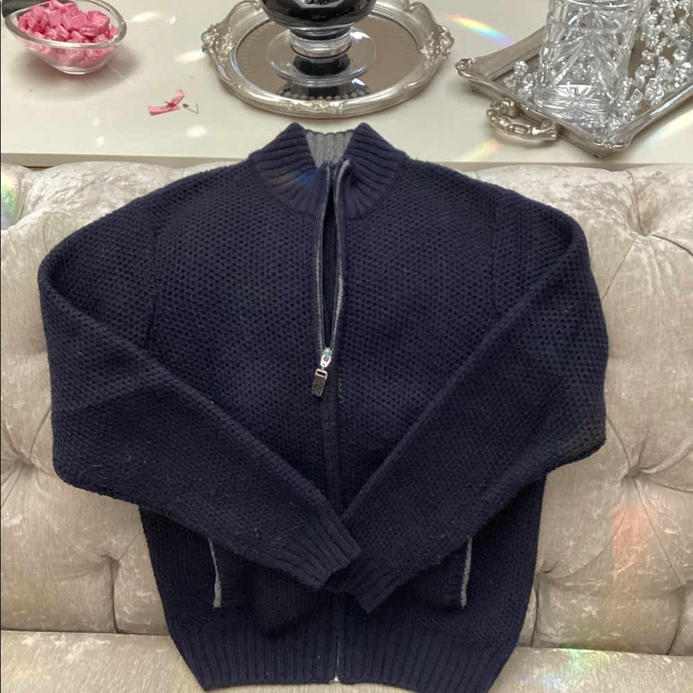 Navy blue and grey sweater - Picture 2 of 2